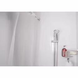 Croydex Professional Plain White Water-Resistant Textile Shower Curtain With Hygiene 'N' Clean 1800 x 1800mm