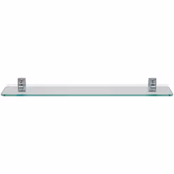 Croydex QM731441 Sutton Wall Mounted Glass Shelf with Zinc Alloy Construction, Chrome