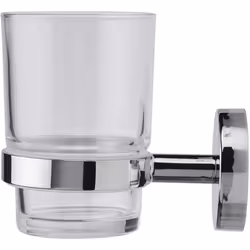 Croydex Flexi-Fix Easy to Fit Pendle Tumbler and Holder, Chrome, 10.5 x 6.7 x 9.5 cm