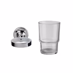 Croydex Worcester Bathroom Toothbrush Holder Traditional Glass Tumbler Chrome