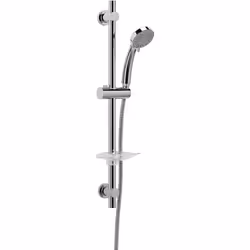 Croydex AM169341 Essentials Three Function Shower Set includes Handset/ Hose/ Riser Rail, Chrome , 69.4 x 16.2 x 5.8 cm