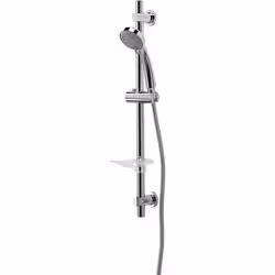 Croydex AM169341 Essentials Three Function Shower Set includes Handset/ Hose/ Riser Rail, Chrome , 69.4 x 16.2 x 5.8 cm