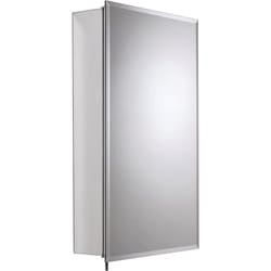 Croydex Medina Single Door Aluminium Mirror Cabinet with Hang N Lock Fitting