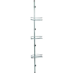 Croydex Chrome Triple Adjustable Basket Shower Caddy Corner Storage Set, 5 Year Rust Free Guarantee