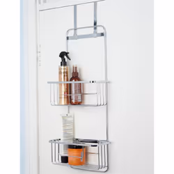 Croydex Rust Free Over the Door Hook Double Basket Bathroom Chrome Plated