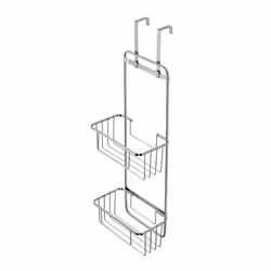 Croydex Rust Free Over the Door Hook Double Basket Bathroom Chrome Plated