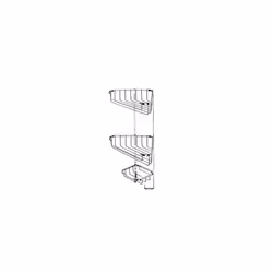 Croydex QM392841 Stainless Steel Three Tier Corner Basket Shower Caddy, 10 Year Rust Free Guarantee, Silver