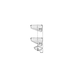 Croydex QM392841 Stainless Steel Three Tier Corner Basket Shower Caddy, 10 Year Rust Free Guarantee, Silver