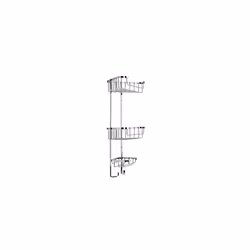 Croydex QM392841 Stainless Steel Three Tier Corner Basket Shower Caddy, 10 Year Rust Free Guarantee, Silver
