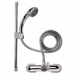 Bar Mixer Shower Set 1500mm Flexi Tube Hose Riser Rail Chrome Plated