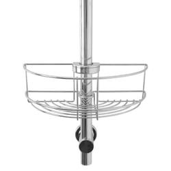 Croydex Chrome Easy to Fit Riser Rail Basket Shower Storage, 5 Year Rust Free Guarantee