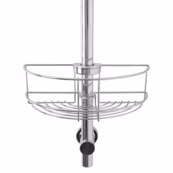 Croydex Chrome Easy to Fit Riser Rail Basket Shower Storage, 5 Year Rust Free Guarantee