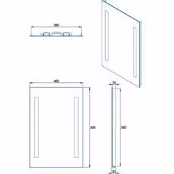 Croydex Thornton LED Illuminated Bathroom Mirror 400x600mm Battery Powered
