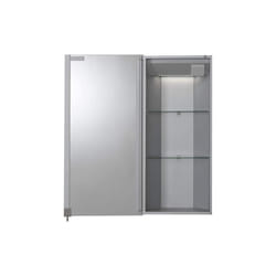 Croydex Houston Single Door Illuminated Corner Cabinet Aluminium 70x34.5x16.5 cm