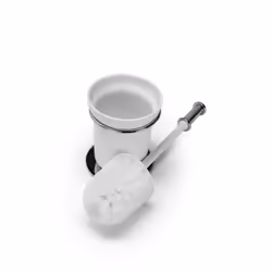 Croydex Grosvenor Bathroom Toilet Brush Modern Free Standing Holder Round Chrome
