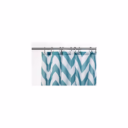 Aqua Chevron Textile Shower Curtain with Hygiene 'N' Clean