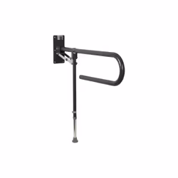 Croydex Foldaway Drop Down Grab Rail with Leg Wall Mount Mobility Aid Steel Grey