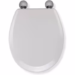 Croydex WL600722H Flexi-Fix Como Always Fits Never Slips Anti Bacterial Toilet Seat, Wood, White, 43 x 36.5 x 6 cm