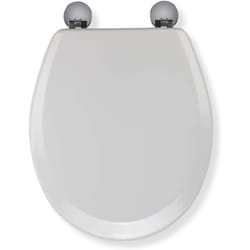 Croydex WL600722H Flexi-Fix Como Always Fits Never Slips Anti Bacterial Toilet Seat, Wood, White, 43 x 36.5 x 6 cm