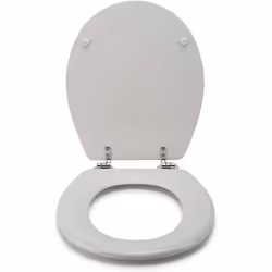 Croydex WL600722H Flexi-Fix Como Always Fits Never Slips Anti Bacterial Toilet Seat, Wood, White, 43 x 36.5 x 6 cm
