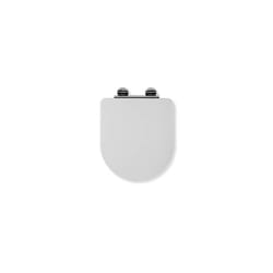 Croydex Flexi-Fix Garda D-Shape Always Fits Never Slips Slow Close Anti Bacterial Toilet Seat, Wood, White, 42 x 37.2 x 6 cm