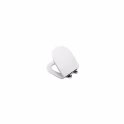 Croydex Flexi-Fix Garda D-Shape Always Fits Never Slips Slow Close Anti Bacterial Toilet Seat, Wood, White, 42 x 37.2 x 6 cm