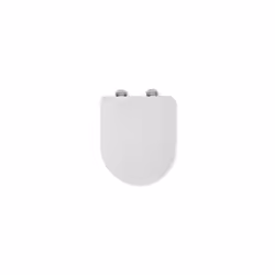 Croydex Flexi-Fix Eyre D-Shape Always Fits Never Slips Slow Close Anti Bacterial Toilet Seat, White, 42 x 35.5 x 5 cm