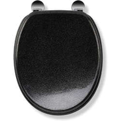 Croydex WL601821H Flexi-Fix Quartz Always Fits Never Slips Anti Bacterial Toilet Seat, Wood, Black, 44.5 x 38 x 6 cm