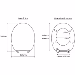 Croydex Flexi-Fix Davos Always Fits Never Slips Toilet Seat, Wood, Mahogany Effect, 43 x 36.5 x 6 cm