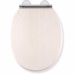 Croydex WL605122H Flexi-Fix Toilet Seat, White Oak Effect, Universal Fitting