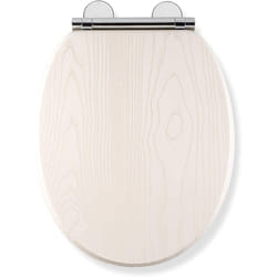 Croydex WL605122H Flexi-Fix Toilet Seat, White Oak Effect, Universal Fitting