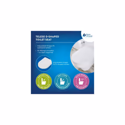 Telese Stick Tight Polypropylene Toilet Seat, White, Soft Close, Antibacterial, Quick Release for Easy Cleaning
