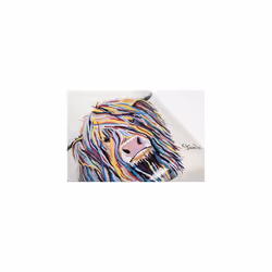 Art by Steven Brown Angus McCoo Toilet Brush, Stoneware Ceramic, White Multi, One Size