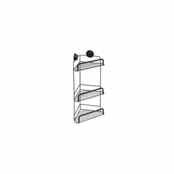 Stick 'n' Lock 3 Tier Corner Basket Matt Black