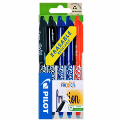 Pilot Frixion Erasable Rollerball 0.7 mm (Pack of 5) - 2 Black/2 Blue/1 Red