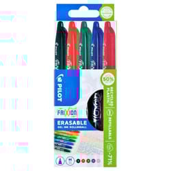 Pilot Frixion Erasable Rollerball, 0.7 mm - Black/Red/Green/Purple/Pink, Pack of 5