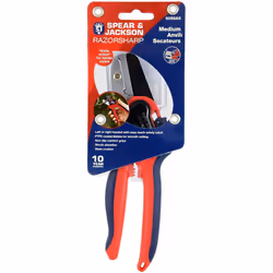 Spear & Jackson Razorsharp - Medium Carbon Steel SK5 Anvil Secateurs - Red/Navy