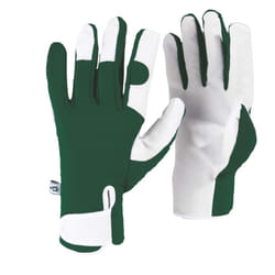 GNMGLOVESKEW Kew Gardens Collection Leather Palm Gloves, Green, Medium