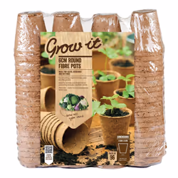 Gardman Grow it 08325 Round Fibre Pots, Multi-Colour, 6 cm