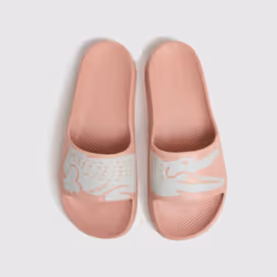 Lacoste pale pink croco slide 2.0 sandals - UK 6