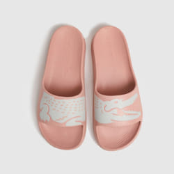 Lacoste pale pink croco slide 2.0 sandals - UK 6