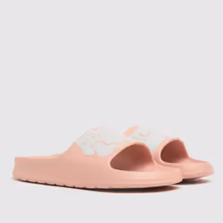 Lacoste pale pink croco slide 2.0 sandals - UK 6