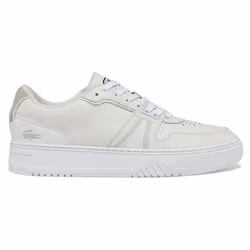 Lacoste Mens 2022 L001 0321 1 SMA Modern Embossed Logo Leather Trainers - UK 7, White/Off White