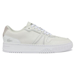 Lacoste Mens 2022 L001 0321 1 SMA Modern Embossed Logo Leather Trainers - UK 7, White/Off White