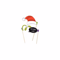 Pack of 6 Festive Christmas Photo Booth Selfie Props Party Fun
