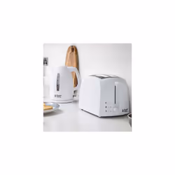 21270 Textures Plastic Kettle, 1.7 Litre, 3000 W, White & 21641 Textures 2-Slice Toaster, 700-850 W, Black