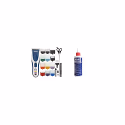 Colour Pro Cordless Clipper Kit, Hair Clippers for Men, Head Shaver, 12 Colour Coded Guide Combs, Blue and White,9649-806 & C ...