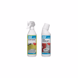 Mould Remover Spray, Mould Spray & Mildew Cleaner, Removes Mould Stains From Walls & More (500ml) + HG Toilet Cleaner Gel Sup ...