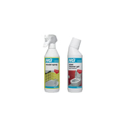 Mould Remover Spray, Mould Spray & Mildew Cleaner, Removes Mould Stains From Walls & More (500ml) + HG Toilet Cleaner Gel Super Powerful, Effective