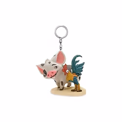 Moana Pua & Heihei Key Ring Keychain Dangler PVC 2.5" Figure Figurine